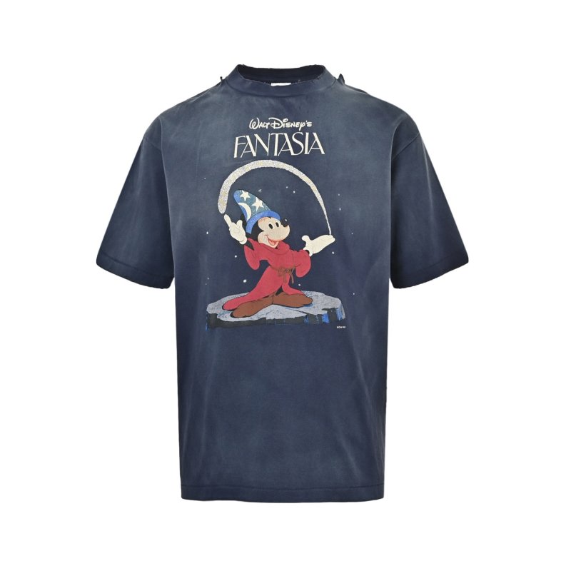 Navy Graphic Print Short Sleeve T-Shirt with Wizard Design view