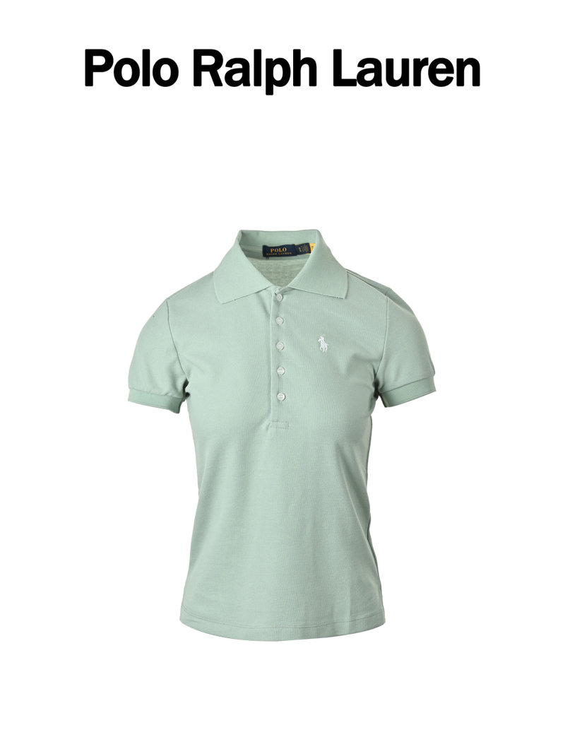 Ralph Lauren Women's Sage Green Short Sleeve Polo Shirt