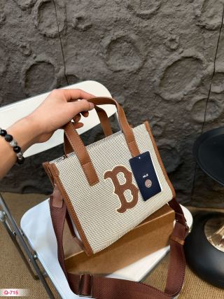 MLB Large Capacity Tote Bag Cream & Brown view 2