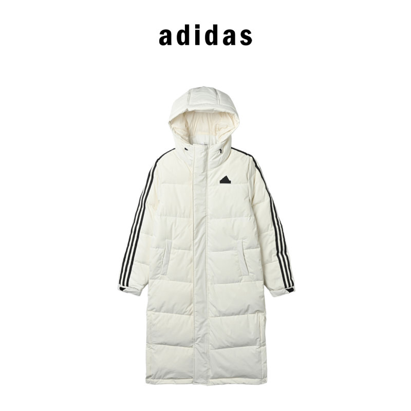 Adidas Three Stripe White Puffer Down Jacket view