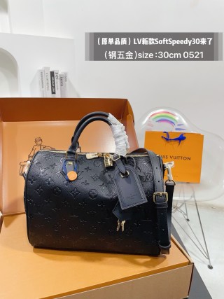 Louis Vuitton Soft Speedy 30 Monogram Black view 3