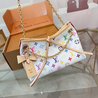 Louis Vuitton Carryall BB Monogram Chain Shoulder Bag White view 4