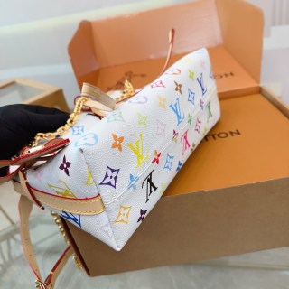 Louis Vuitton Carryall BB Monogram Chain Shoulder Bag White view 7