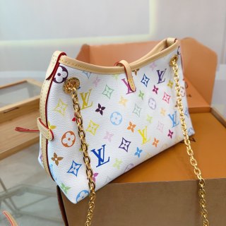 Louis Vuitton Carryall BB Monogram Chain Shoulder Bag White view 8