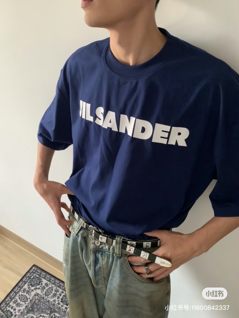 Navy Blue Oversized Graphic Print T-Shirt view