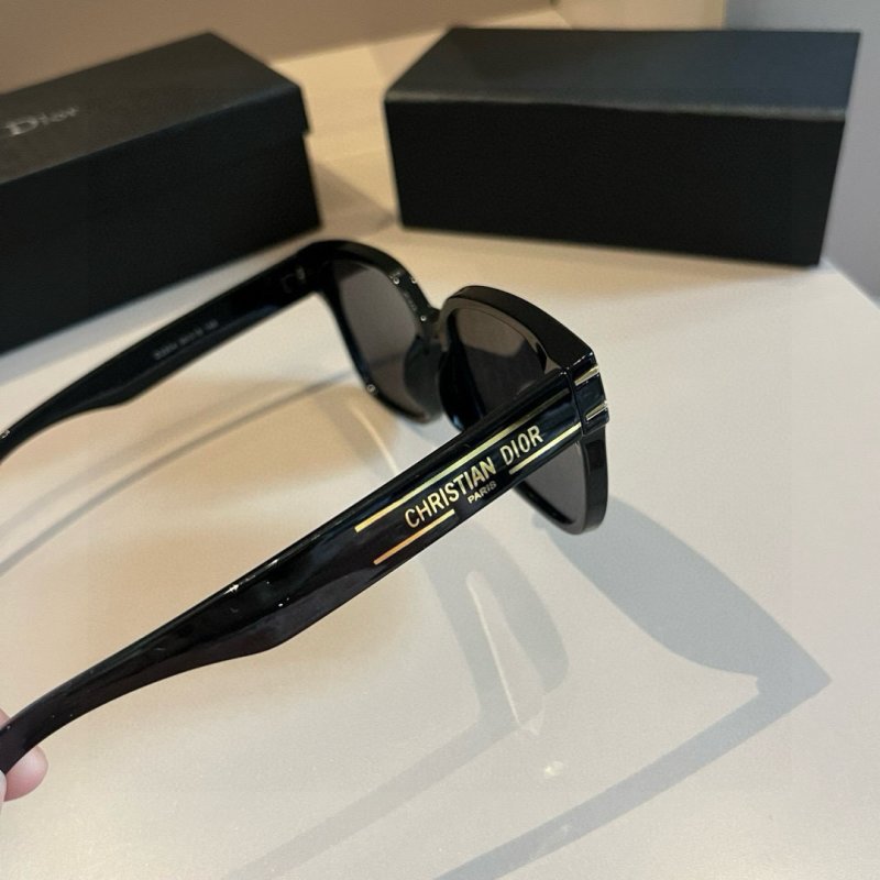 Dior Black Square Sunglasses with CD Monogram Lenses view