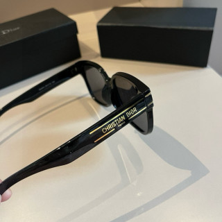 Dior Black Square Sunglasses with CD Monogram Lenses view 2