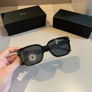 Dior Black Square Sunglasses with CD Monogram Lenses view 4