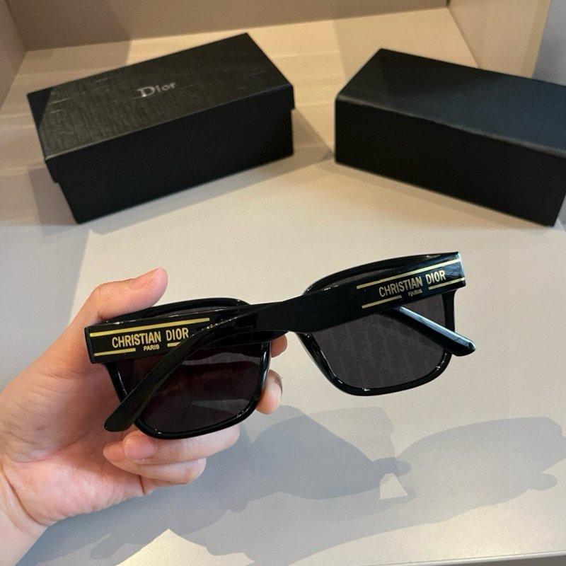 Dior Black Square Sunglasses with CD Monogram Lenses view