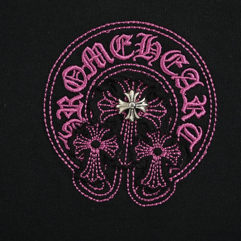 Black Oversized Short Sleeve T-Shirt with Pink Circle Logo view