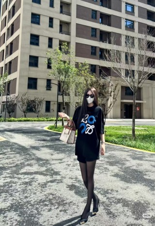 Black Graphic Print Short Sleeve T-Shirt with Blue Logo view 3