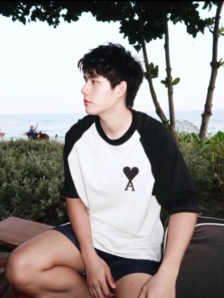 Black & White Raglan Heart Logo T-Shirt view 2