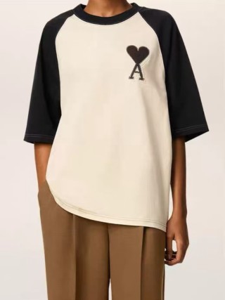 Black & White Raglan Heart Logo T-Shirt view 4