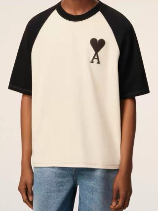 Black & White Raglan Heart Logo T-Shirt view 5