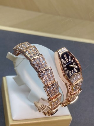 Bulgari Serpenti Two-Coil Rose Gold Diamond Watch view 3
