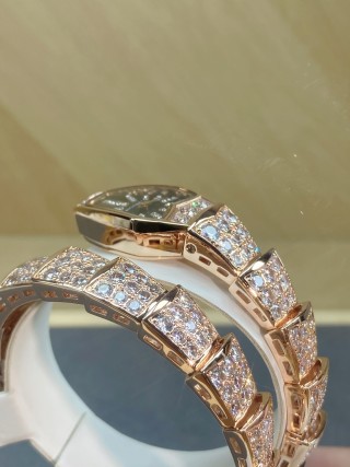 Bulgari Serpenti Two-Coil Rose Gold Diamond Watch view 5