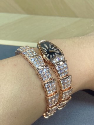 Bulgari Serpenti Two-Coil Rose Gold Diamond Watch view 7