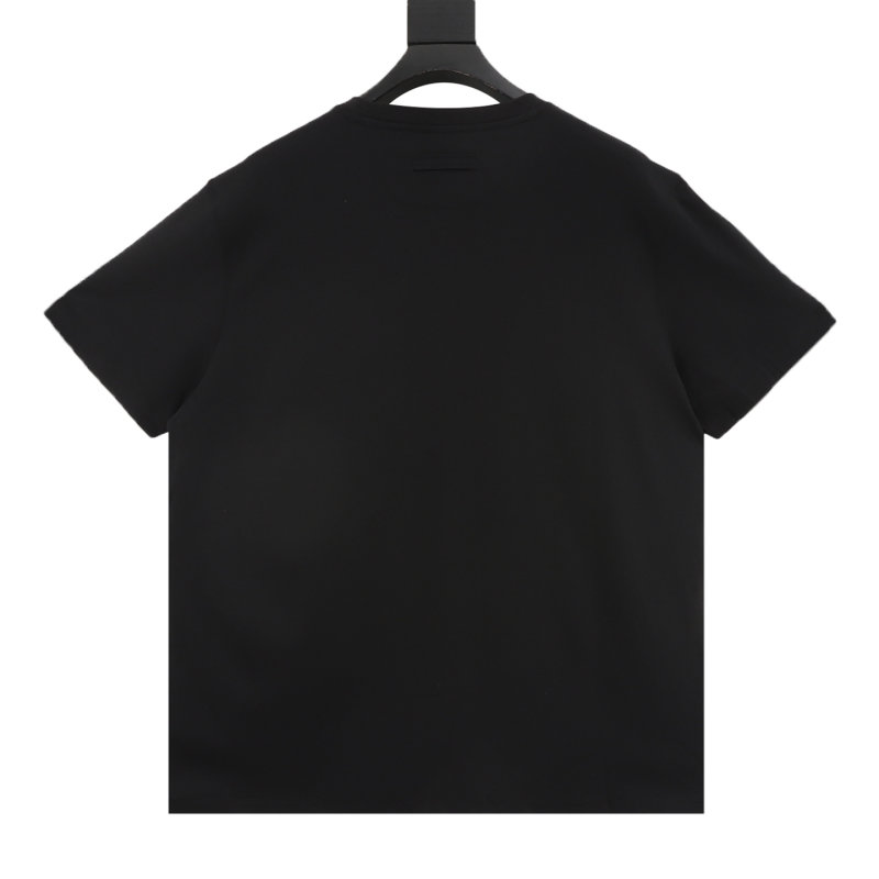 Zegna Black T-Shirt with Red Logo view
