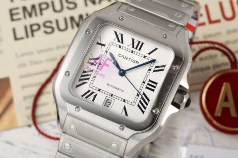 Cartier Santos Automatic Mechanical Silver Watch view 2