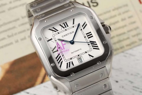 Cartier Santos Automatic Mechanical Silver Watch view 3