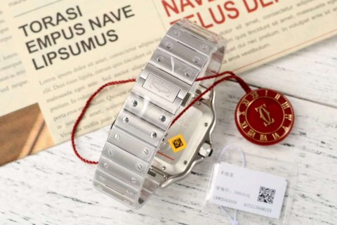 Cartier Santos Automatic Mechanical Silver Watch view 9