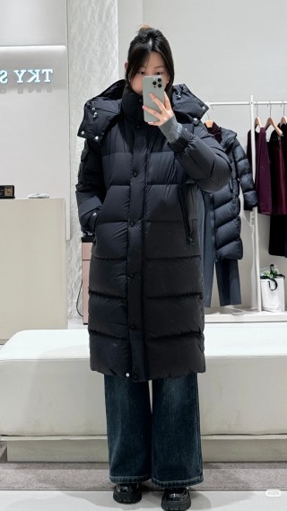 Moncler Black Long Puffer Down Jacket view 5