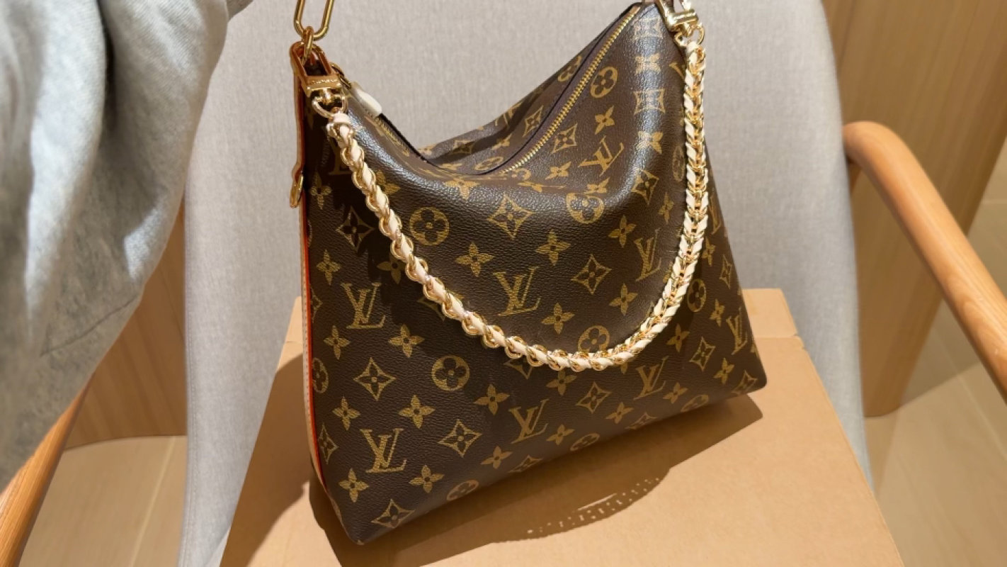 Louis Vuitton Monogram Canvas Hobo Bag with Gold Chain Strap