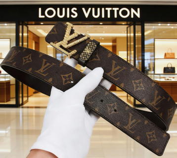 Louis Vuitton Monogram Canvas Belt with Gold Buckle view 4