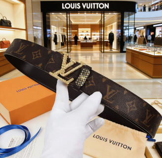 Louis Vuitton Monogram Canvas Belt with Gold Buckle view 5