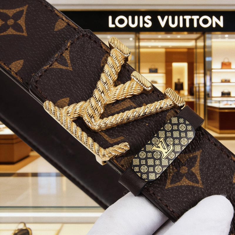Louis Vuitton Monogram Canvas Belt with Gold Buckle view