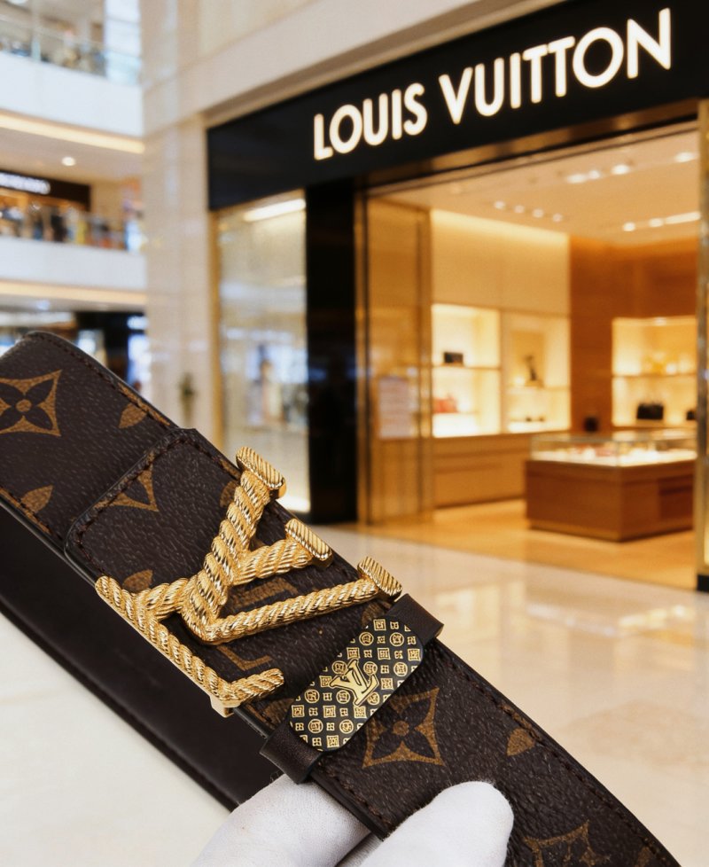 Louis Vuitton Monogram Canvas Belt with Gold Buckle view