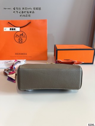Hermès Kelly Ado Backpack Grey Leather view 7