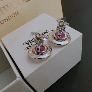 Vivienne Westwood Orb Pink Crystal Stud Earrings view 3
