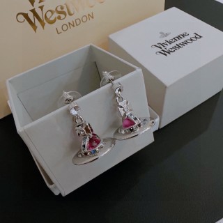 Vivienne Westwood Orb Pink Crystal Stud Earrings view 4