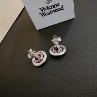 Vivienne Westwood Orb Pink Crystal Stud Earrings view 5