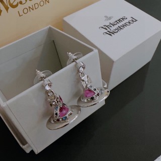 Vivienne Westwood Orb Pink Crystal Stud Earrings view 6
