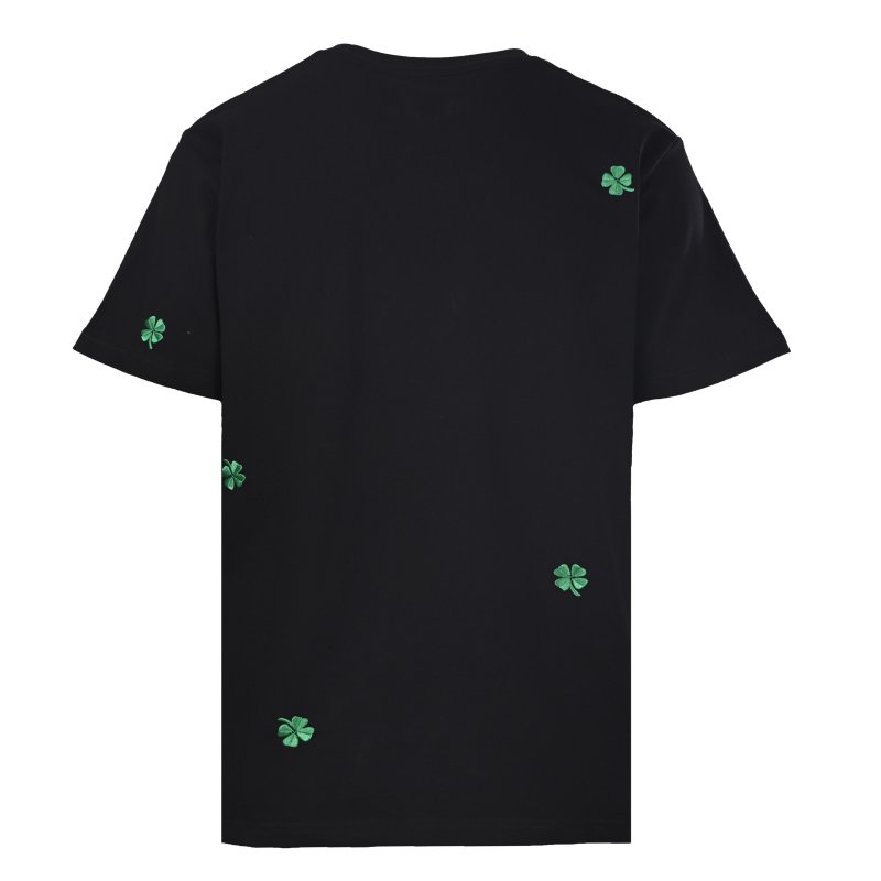 Dior Black T-Shirt with Green Clover Embroidery view