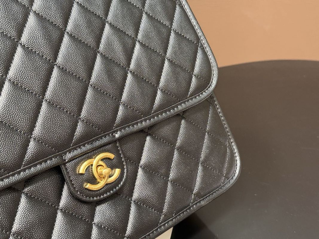 Chanel 22K Quilted Leather Top Handle Bag Black view
