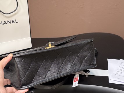 Chanel 22K Quilted Leather Top Handle Bag Black view 7