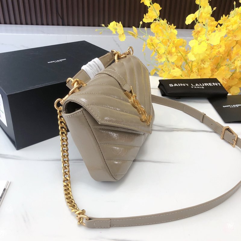 Saint Laurent College Mini Crossbody Bag Beige view