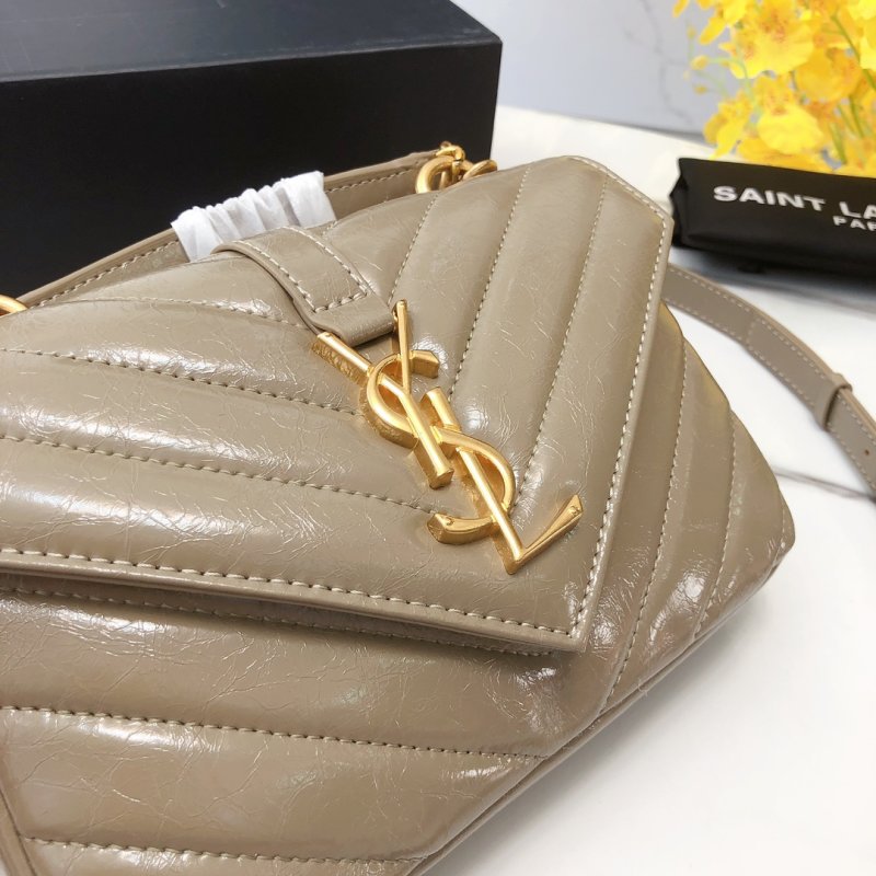 Saint Laurent College Mini Crossbody Bag Beige view