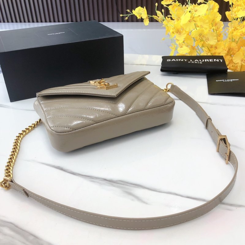 Saint Laurent College Mini Crossbody Bag Beige view