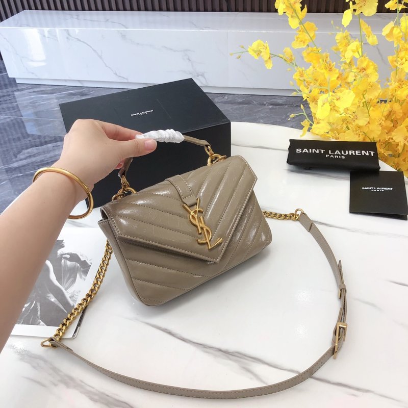 Saint Laurent College Mini Crossbody Bag Beige view