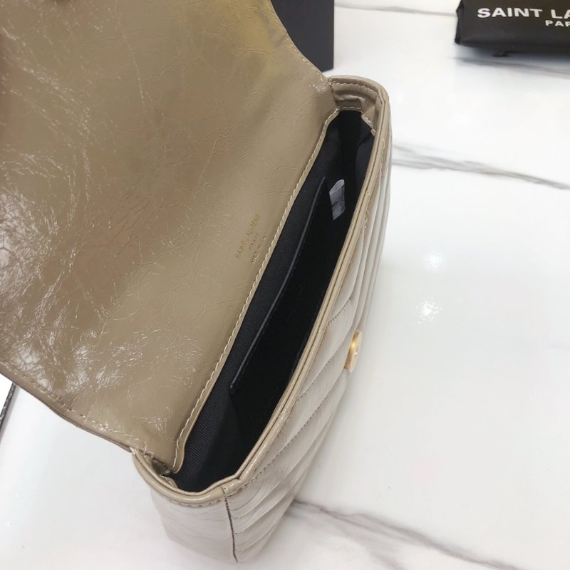 Saint Laurent College Mini Crossbody Bag Beige view