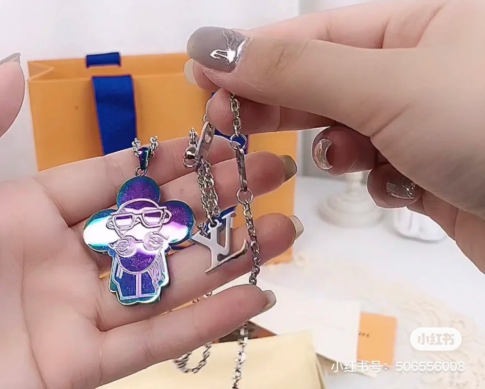 Louis Vuitton DJ Vivienne Cartoon Character Pendant Necklace