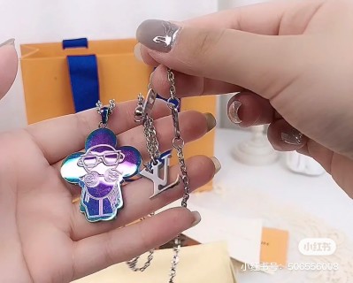 Louis Vuitton DJ Vivienne Cartoon Character Pendant Necklace view 1
