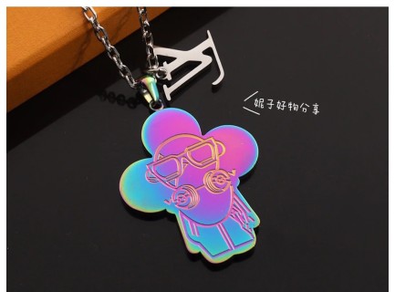 Louis Vuitton DJ Vivienne Cartoon Character Pendant Necklace view 4