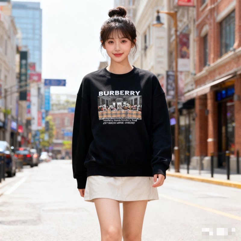 Burberry Last Supper Print Crewneck Sweatshirt Black view