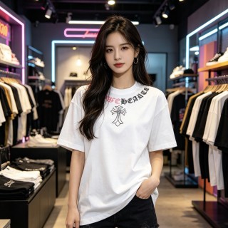 Chrome Hearts White Cross Logo T-Shirt view 4