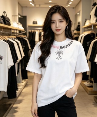 Chrome Hearts White Cross Logo T-Shirt view 5